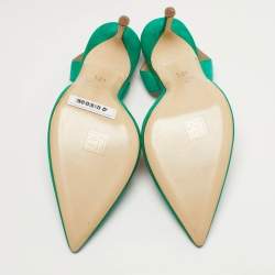 مملوكة مسبقًا CH Carolina Herrera Size 40 Green Suede Slingback Pumps