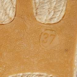 مملوكة مسبقًا CH Carolina Herrera Navy Blue Canvas Espadrille Flats Size 37