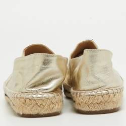 Pre Owned حذاء إسبادريل فلات سي إتش كارولينا هيريرا جلد ذهبي مقاس 38