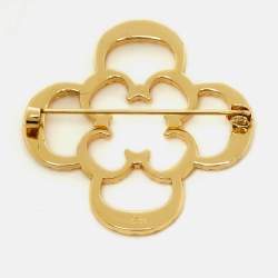 Pre Owned CH Carolina Herrera Rosetta Insignia Crystal Brooch