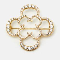 Pre Owned CH Carolina Herrera Rosetta Insignia Crystal Brooch