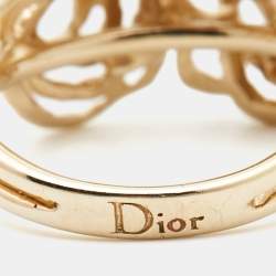 Pre Owned Dior Rose Gold Tone Ring Size 52