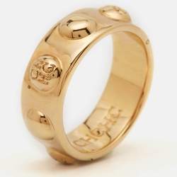  Carolina Herrera CH Gold Tone Ring  Size 55