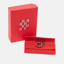  Carolina Herrera CH Gold Tone Ring  Size 55