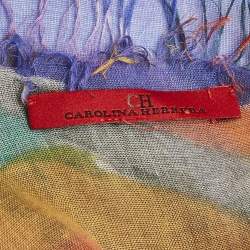 Pre Owned CH Carolina Herrera Multicolor Abstract Print Silk Scarf 