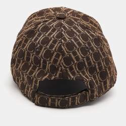Pre Owned CH Carolina Herrera Brown Logo Canvas Baseball Cap