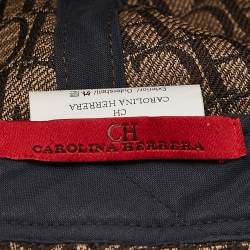 Pre Owned CH Carolina Herrera Brown Logo Canvas Baseball Cap