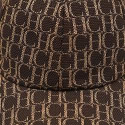 Pre Owned CH Carolina Herrera Brown Logo Canvas Baseball Cap