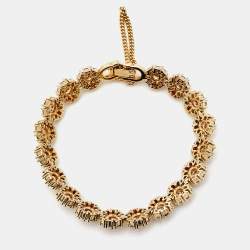 CH Carolina Herrera Multicolor Crystals Gold Tone Bracelet