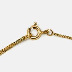 Pre Owned  Carolina Herrera CH Crystals Gold Tone Necklace