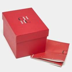 مملوكة مسبقًا CH Carolina Herrera Flower Applique Bag Charm Beige/Blue Leather