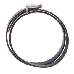 Pre Owned CH Carolina Herrera Navy Blue Leather Wrap Bracelet