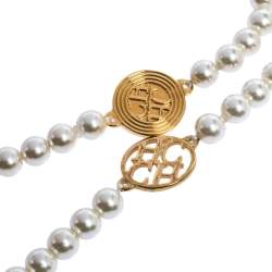 Pre Owned CH Carolina Herrera Faux Pearl Long Station Necklace