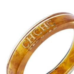 Pre Owned CH Carolina Herrera Orange Resin Bangle Bracelet