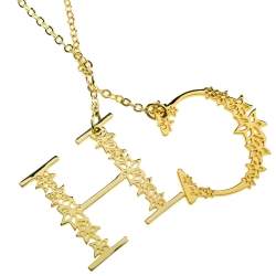 Pre Owned CH Carolina Herrera Gold Plated C for Carolina Necklace