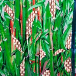 Pre Owned CH Carolina Herrera Green Printed Silk Scarf 