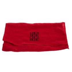 Pre Owned CH Carolina Herrera Crystal Metal Bead and Faux Pearl Cluster Toggle Necklace