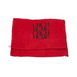 Pre Owned CH Carolina Herrera Logo Silver Tone Hoop Earrings