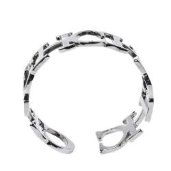 Pre Owned CH Carolina Herrera Silver Tone Between the Line Cuff Bracelet