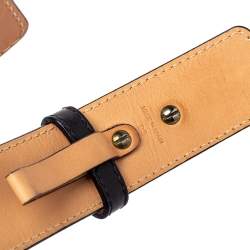 Pre Owned Carolina Herrera Black Leather CH Buckle Belt 95 CM