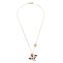 Pre Owned Carolina Herrera ABCH Crystal Letter M Pendant Necklace
