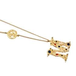 Pre Owned Carolina Herrera ABCH Crystal Letter M Pendant Necklace