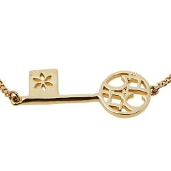 Pre Owned CH Carolina Herrera Las Llaves Gold Tone Bracelet 