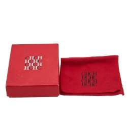 Pre Owned CH Carolina Herrera Faux Pearl Gold Tone Cuff Bracelet