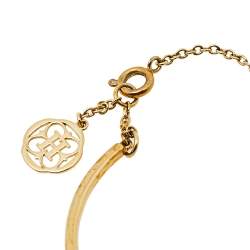 Pre Owned CH Carolina Herrera Faux Pearl Gold Tone Cuff Bracelet