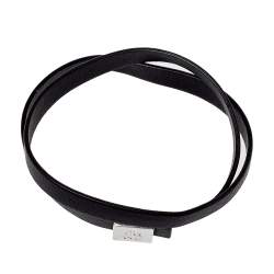 Pre Owned CH Carolina Herrera Black Leather Let it Glow Double Loop Bracelet