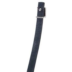 Carolina Herrera Blue Leather Let it Glow Double Loop Bracelet