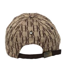Pre Owned CH Carolina Herrera Beige Logo Canvas Baseball Cap M