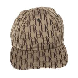 Pre Owned CH Carolina Herrera Beige Logo Canvas Baseball Cap M