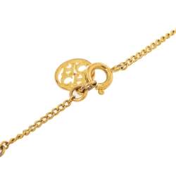 Pre Owned Carolina Herrera Gold Tone Key Charm Bracelet