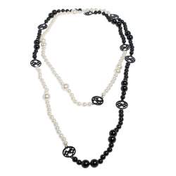 Pre Owned CH Carolina Herrera Bicolor Beaded Long Station Necklace