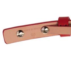 Pre Owned Carolina Herrera Red Leather Bow Slim Belt 90 CM