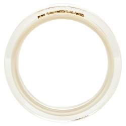 Pre Owned CH Carolina Herrera White Resin Bangle Bracelet