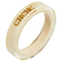 Pre Owned CH Carolina Herrera White Resin Bangle Bracelet