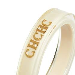 Pre Owned CH Carolina Herrera White Resin Bangle Bracelet