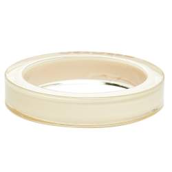 Pre Owned CH Carolina Herrera White Resin Bangle Bracelet