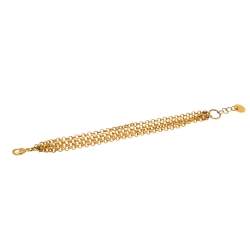 Pre Owned CH Carolina Herrera Gold Tone Multi Chain Bracelet
