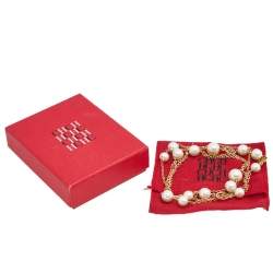 Pre Owned CH Carolina Herrera Faux Pearl Long Station Necklace