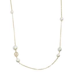 Pre Owned CH Carolina Herrera Faux Pearl Long Station Necklace