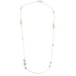 Pre Owned CH Carolina Herrera Faux Pearl Long Station Necklace
