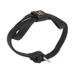Pre Owned CH Carolina Herrera Black Leather Ribbon Bracelet