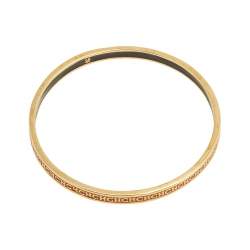 Pre Owned CH Carolina Herrera Logo Enamel Gold Tone Narrow Bangle Bracelet