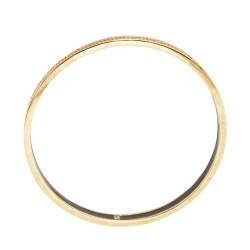 Pre Owned CH Carolina Herrera Logo Enamel Gold Tone Narrow Bangle Bracelet