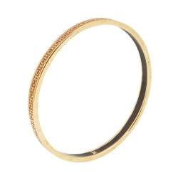 Pre Owned CH Carolina Herrera Logo Enamel Gold Tone Narrow Bangle Bracelet