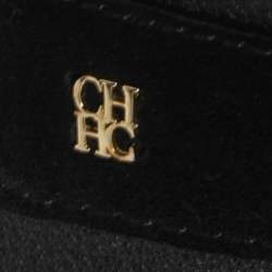 Pre Owned CH Carolina Herrera Black Leather and Suede Obi Waist Belt