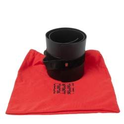 Pre Owned CH Carolina Herrera Black Leather and Suede Obi Waist Belt